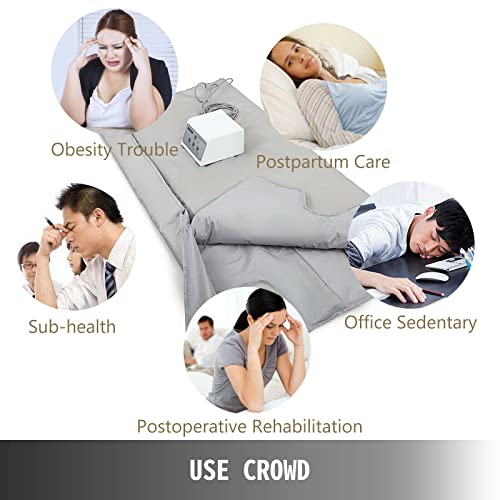 VEVOR 3-Zonen-Infrarot-Saunadecke 25-85 ℃ Ferninfrarot-Sauna-Heizdecke 15-60 Minuten Körperform Schlankheitsmaschine Personal Spa Tragbare Sauna Geeignet für die persönliche Wohlbefindensfürsorge - 7